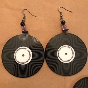 Cool record handmade earrings